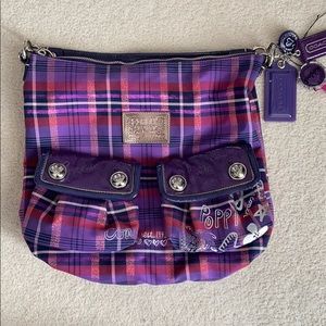 COACH Poppy Tartan Pop Swing bag/should bag #16120